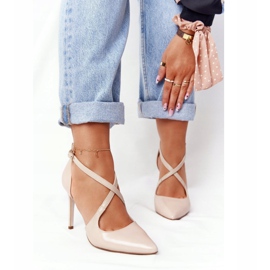 PV3 Elegante Couro Salto Alto Visconi 7400 Bege 1