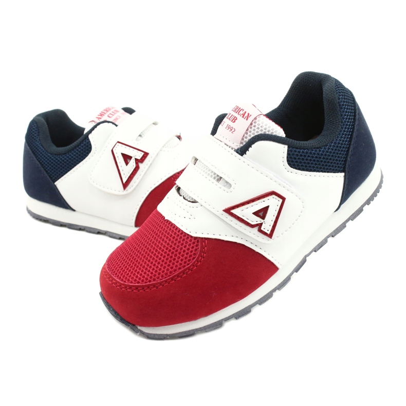 American Club Sapatos esportivos infantis Inserir couro BS01 BS02 RED multicolorido 2