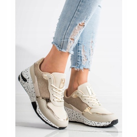 SHELOVET Tênis Golden Wedge multicolorido dourado 1