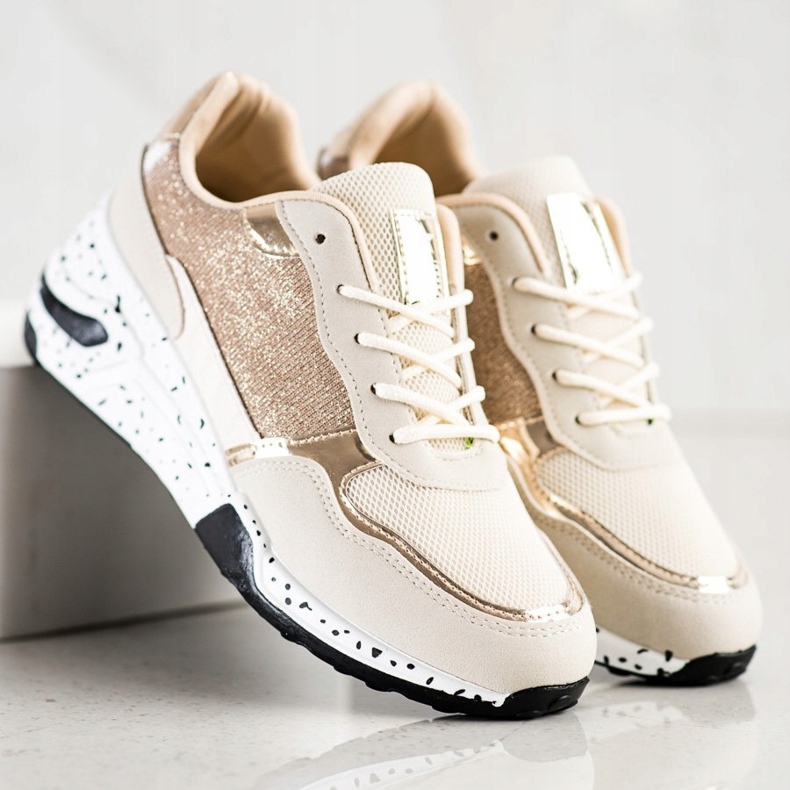 SHELOVET Tênis Golden Wedge multicolorido dourado 2