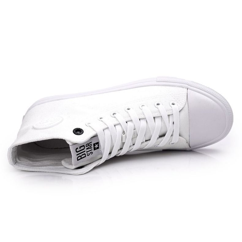 Tênis de cano alto masculino clássico Big Star FF174551 branco 2