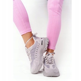 PS1 Tênis feminino com sola grande cinza Bom humor 2