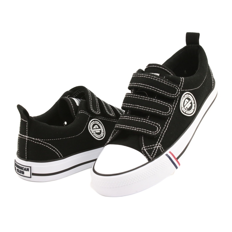 Tênis preto com velcro American Club LH31 / 22 2