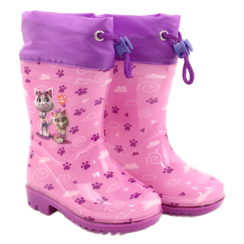 American Club Galochas American Pink Kitties KAL05 roxo rosa 4