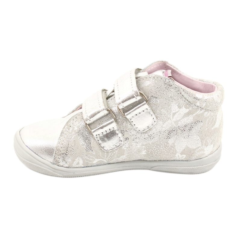 Mazurek Sapatos esportivos de couro com velcro 1264 prata cinza 1