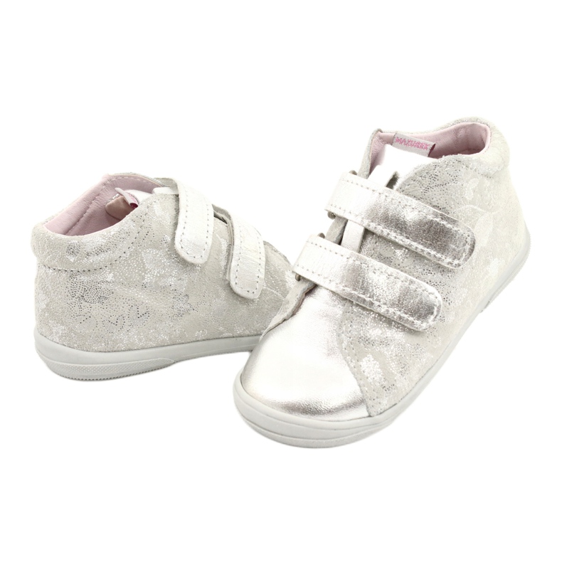 Mazurek Sapatos esportivos de couro com velcro 1264 prata cinza 3 Mazurek Sapatos esportivos de couro com velcro 1264 prata cinza 3