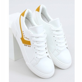 Tênis feminino branco 1063 amarelo 1