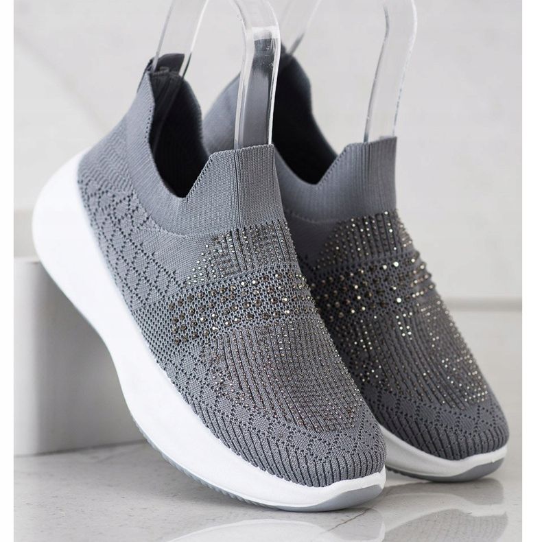 Renda Tênis Cinza Com Cristais 2