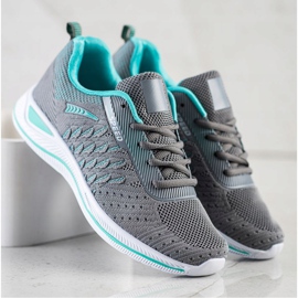 Bona Tênis esportivos para corrida cinza verde 1