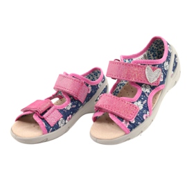 Sapatos infantis Befado pu 065X151 azul marinho rosa prata 1