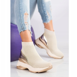 SHELOVET Tênis Alto Têxtil bege 1