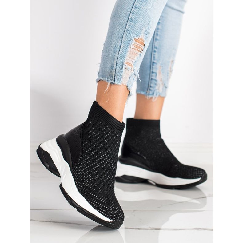 SHELOVET Tênis Alto Têxtil preto 1