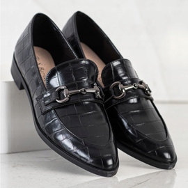 S. BARSKI Elegant Mocassins In Spitz preto 1