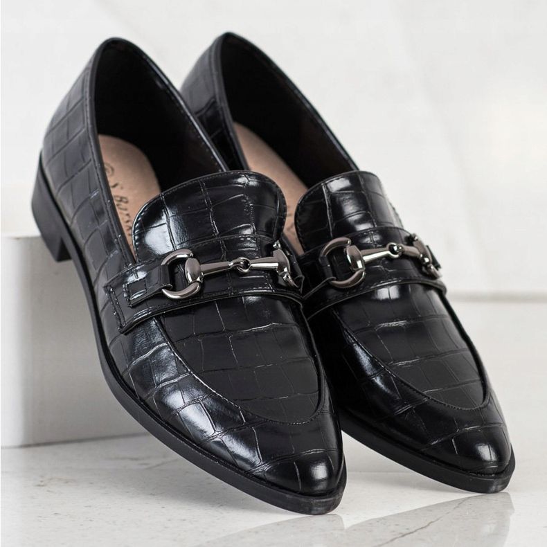 S. BARSKI Elegant Mocassins In Spitz preto 1