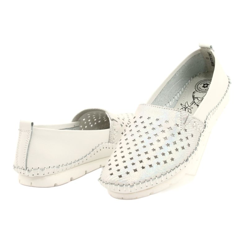 Mocassins evento feminino 21PB32-3613 branco e prata 3
