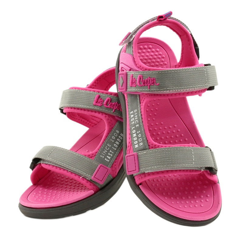 Sapatos femininos sandálias Lee Cooper 20S-TS-031 inserção de espuma rosa cinza 5