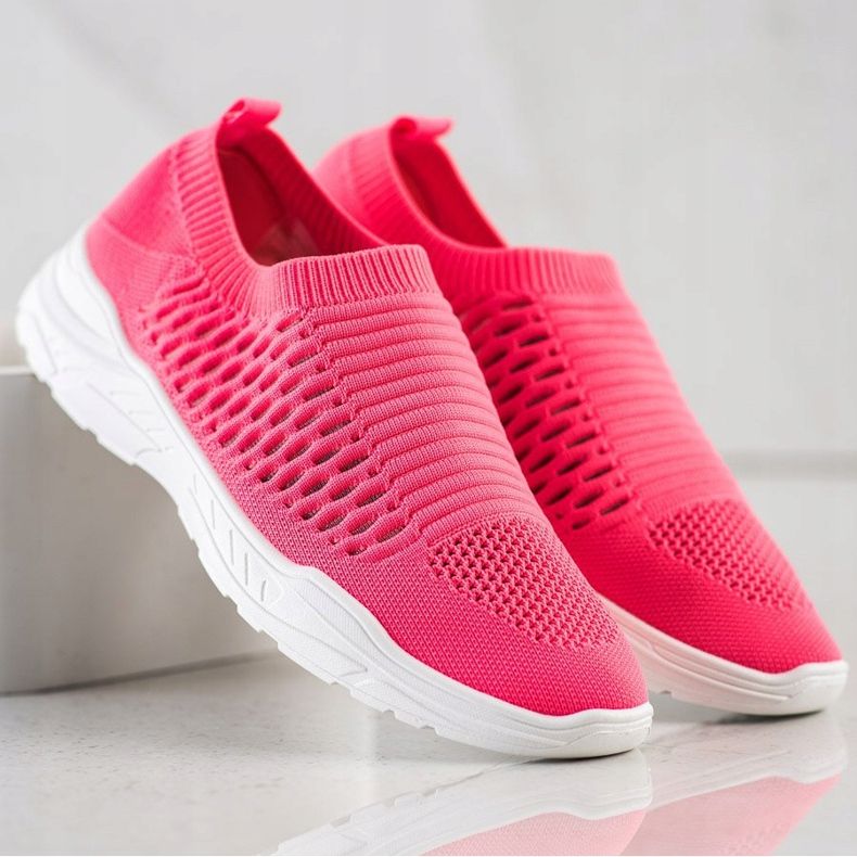 Ideal Shoes Tênis confortáveis com orifícios rosa 1 Ideal Shoes Tênis confortáveis com orifícios rosa 1