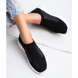 Ideal Shoes Tênis confortáveis ​​com orifícios preto 2