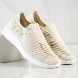 Ideal Shoes Calças esportivas bege marrom 1