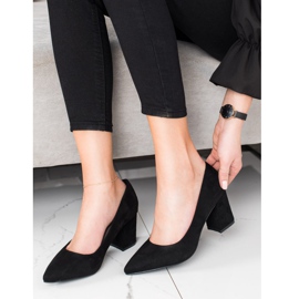 Bombas clássicas de camurça VINCEZA preto 2