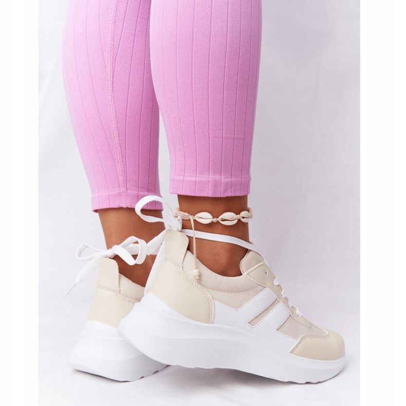 PS1 Sapatos esportivos femininos, tênis, bege, feriado branco 2