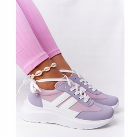 PS1 Tênis feminino esportivo e tênis violeta feriado branco roxo rosa 1