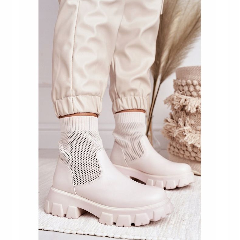 Meias Femininas Botas Workers White Stormy branco 2