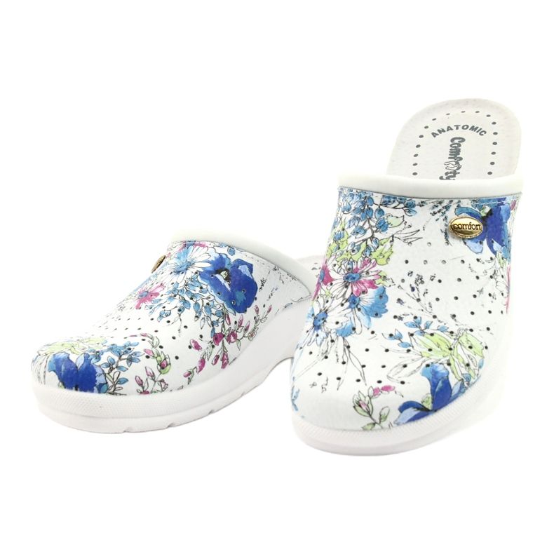 Chinelos Comfooty Alessia brancos multicolorido 2