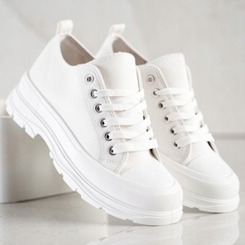 SHELOVET Tênis brancos na plataforma 1