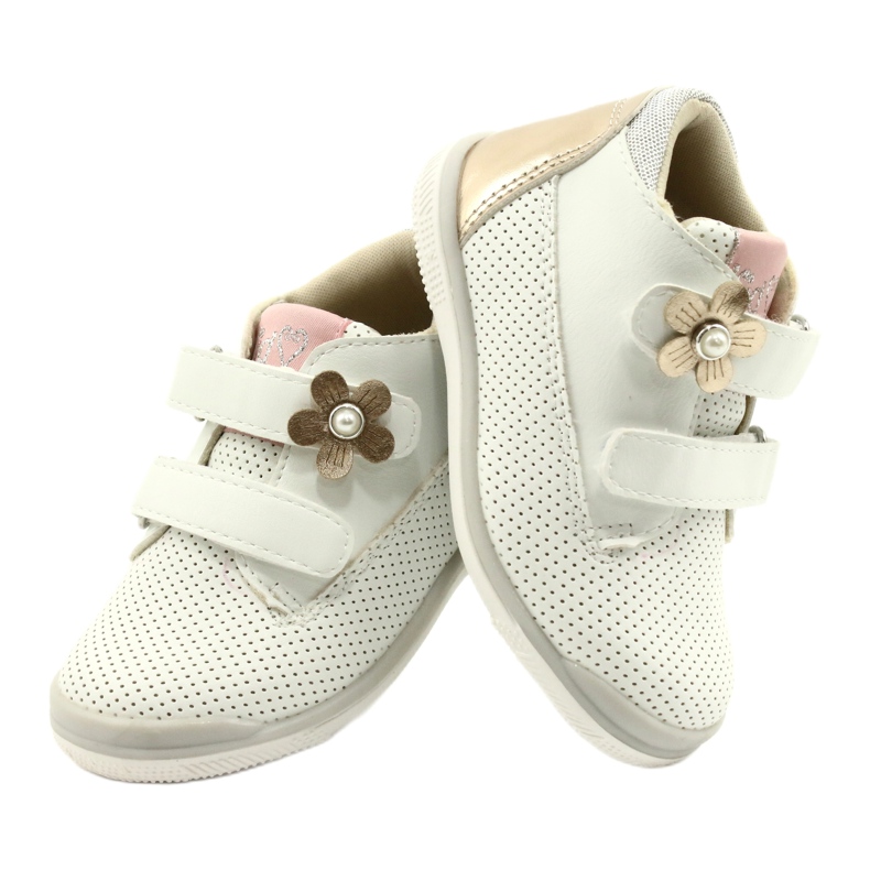 American Club Calçados Esportivos Com Velcro GC06 / 21 Branco e Dourado 4