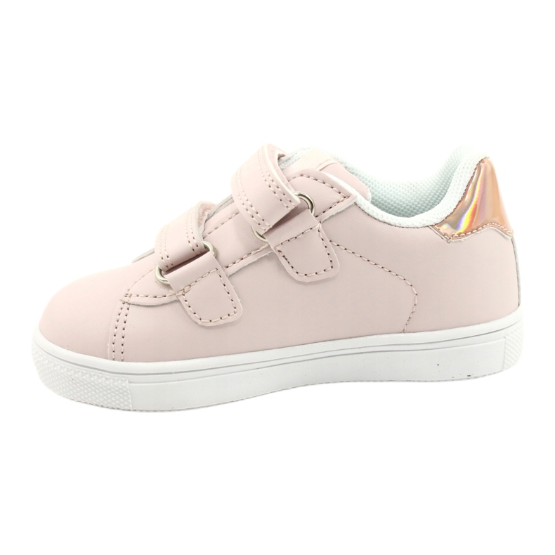 American Club Sapatos de velcro flores ES22 / 21 rosa pó dourado 1