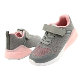 American Club Calçados femininos esportivos com velcro RL12 / 21 cinza rosa 3