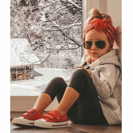 Tênis baixo infantil com velcro Big Star HH374098 vermelho 1