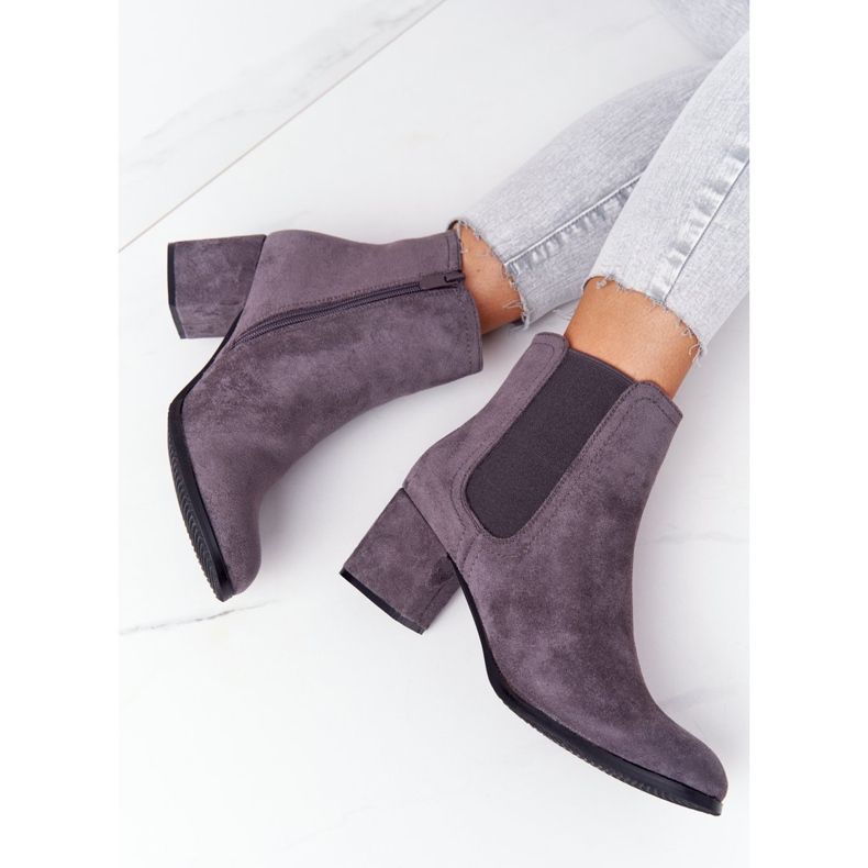 PJ1 Botas quentes femininas Jodhpur botas Grey Juliette cinza 1