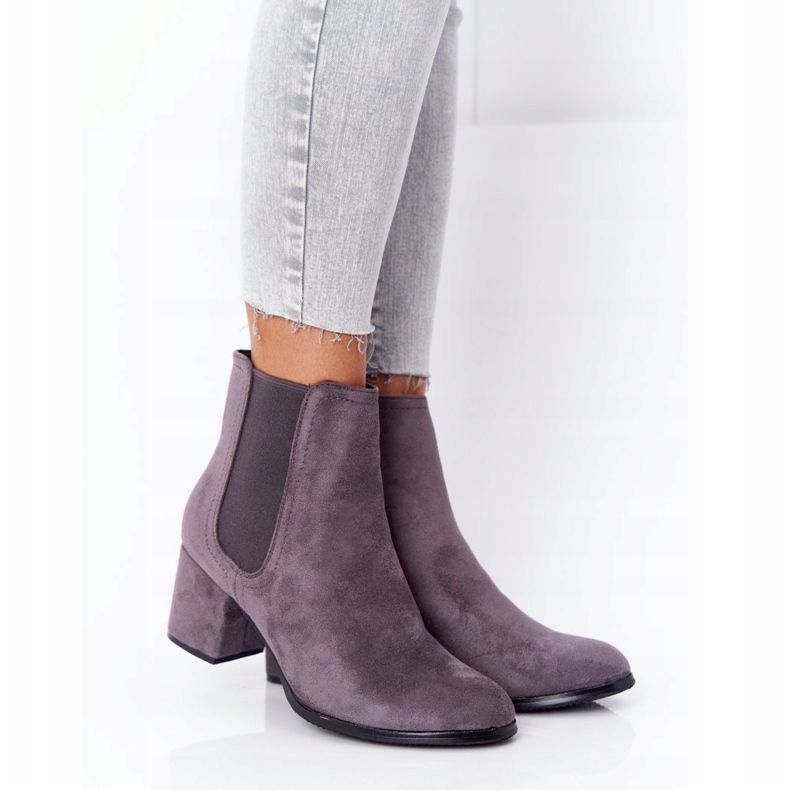 PJ1 Botas quentes femininas Jodhpur botas Grey Juliette cinza 2