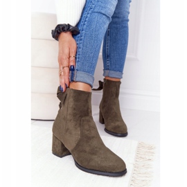 PJ1 Botas quentes femininas verdes de salto Kayla 1