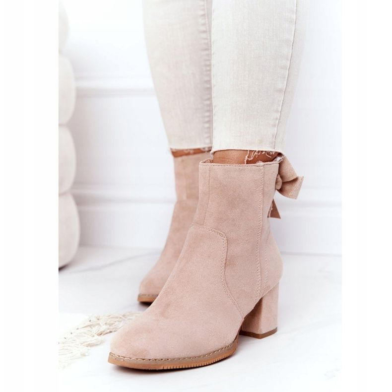 PJ1 Botas quentes femininas de salto Beige Kayla bege 2