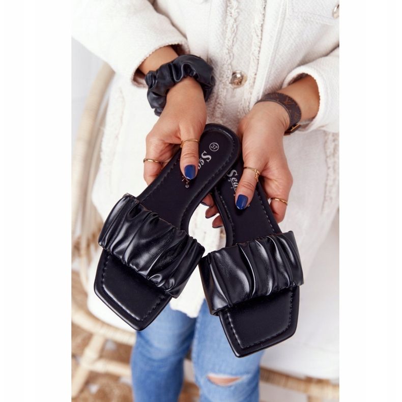 PS1 Chinelos clássicos femininos pretos com bom aspecto 1