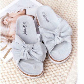 PS1 Chinelos na plataforma azul tão confortável 1