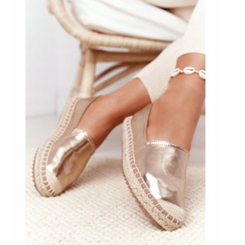 Alpercatas de couro com sola trançada Big Star HH274503 dourado 2