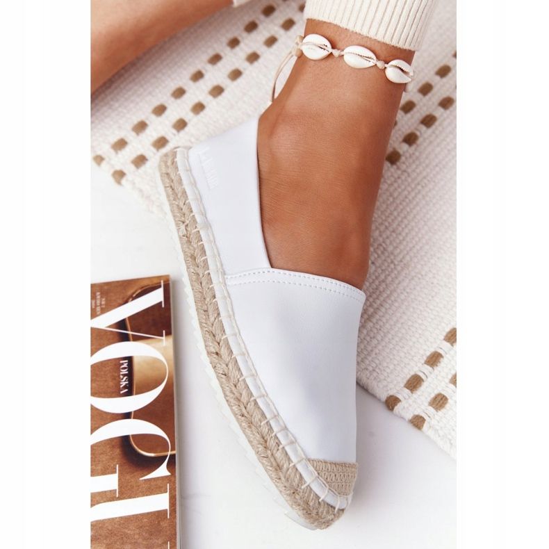 Alpercatas de couro com sola trançada Big Star HH274506 branco 2