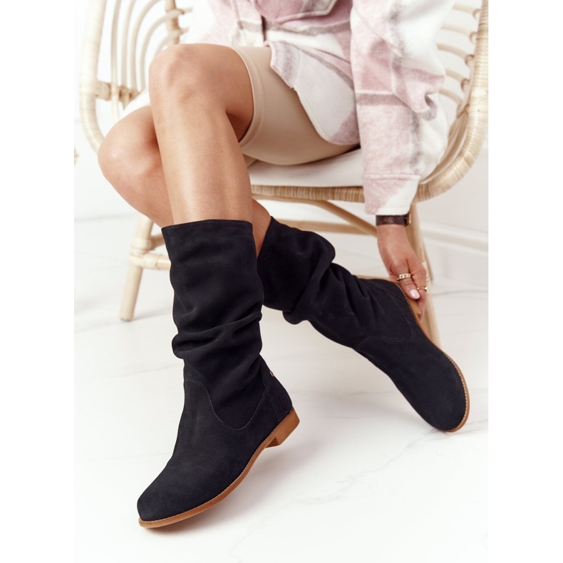 Botas altas de camurça feminina Maciejka 05057-01 Pretas preto 2