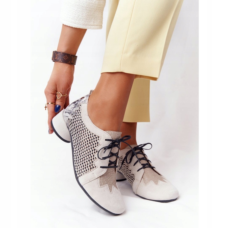 Sapatos de salto alto trançados Maciejka 04890-04 Bege 1