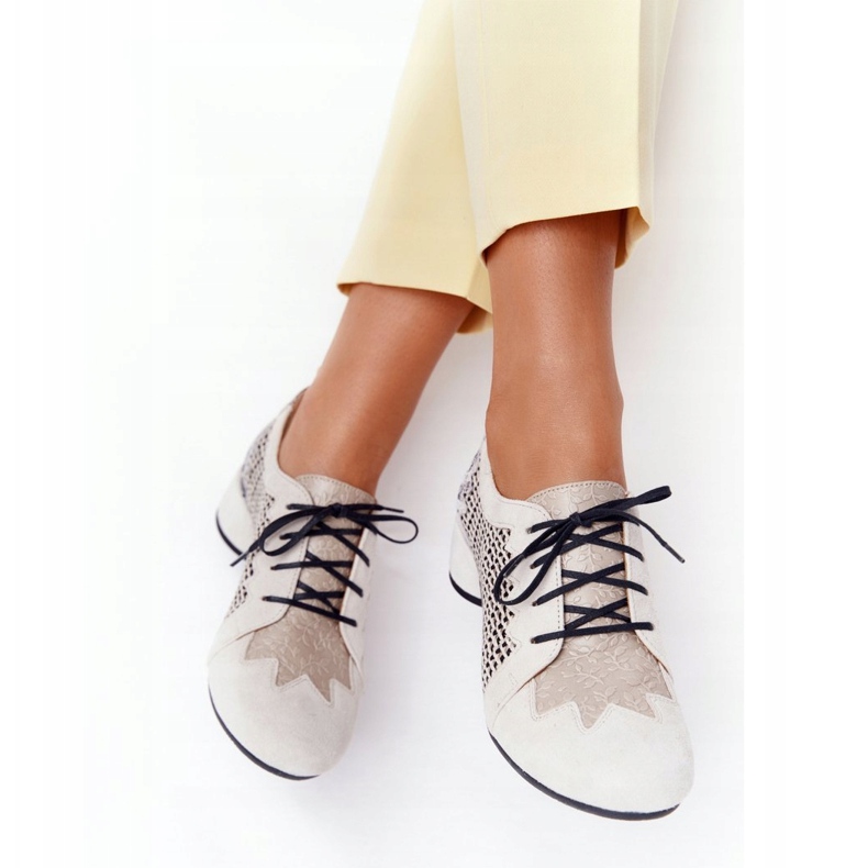 Sapatos de salto alto trançados Maciejka 04890-04 Bege 2