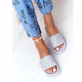 Chinelos femininos na plataforma Big Star HH274688 cinza 1