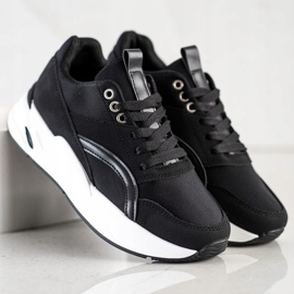 SHELOVET Tênis clássicos na plataforma preto 1