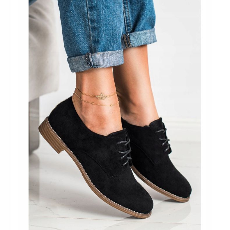 Seastar Sapatos amarrados de camurça preto 1