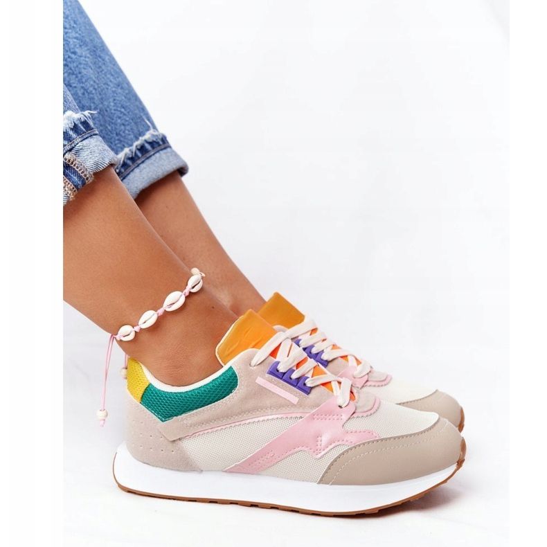 PS1 Sapatos esportivos femininos, tênis bege, após o expediente multicolorido 2