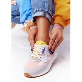 PS1 Tênis feminino esportivo rosa-cinza após o expediente multicolorido 2