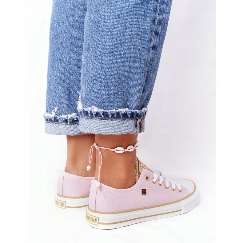 Tênis clássico feminino Big Star HH274455 rosa 1
